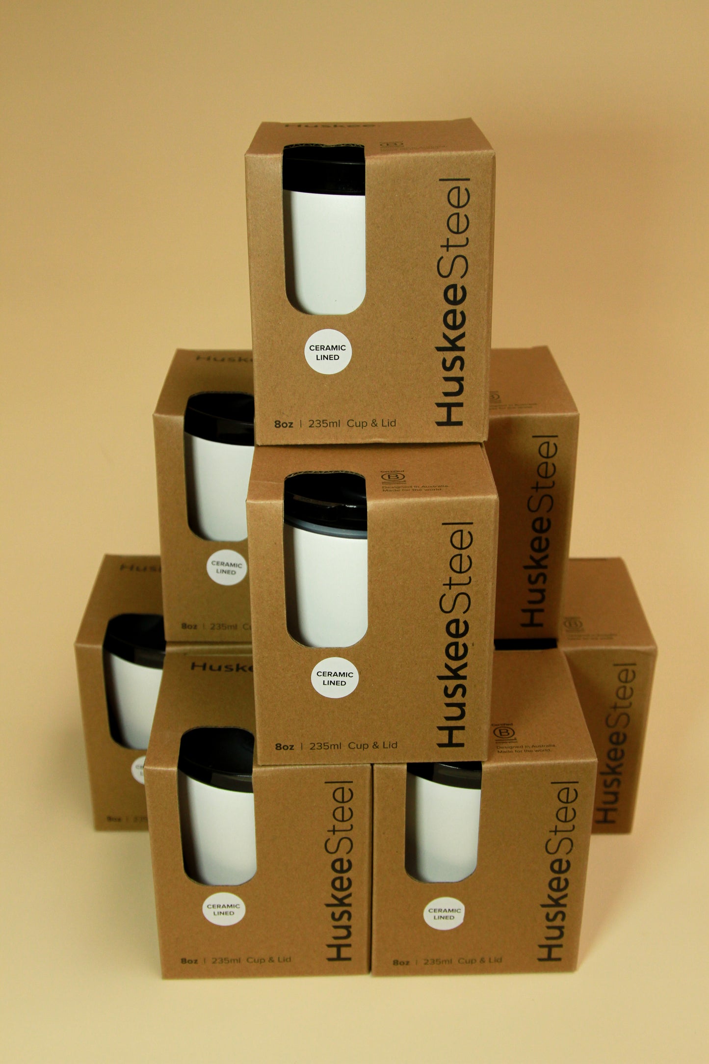 Husky white stainless steel 8Oz cup with lid
